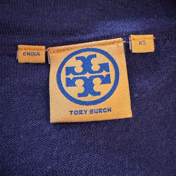 TORY BURCH CARDIGAN MERINO WOOL HEATHER PURPLE SIZE- XS - Picture 6 of 9